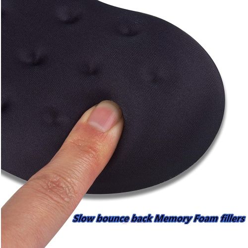 Ergonomic Memory Foam Mouse Wrist Rest Support Pad Cushion for Computer, Laptop, Office Work, PC Gaming - Massage Holes Design - Wrist Pain Relief