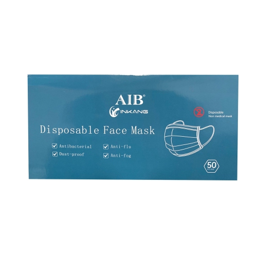 3-Ply Disposable Earloop Breathable Face Mask Protection - 50-Pack