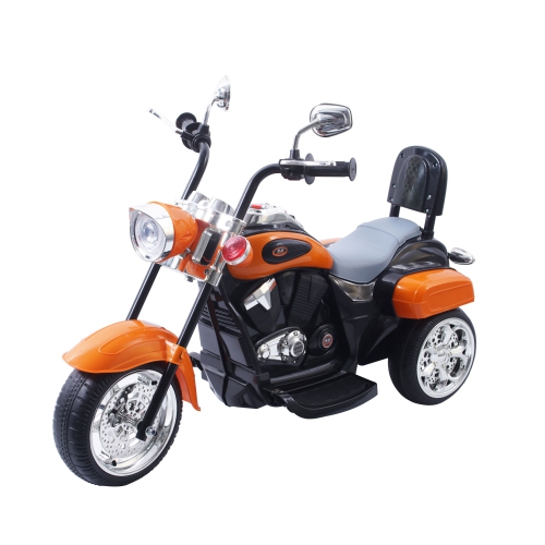 FREDDO Dti Direct Chopper Style Electric Ride On Motorcycle for Kids, 3 Wheels, 6 Volt Battery (Orange)