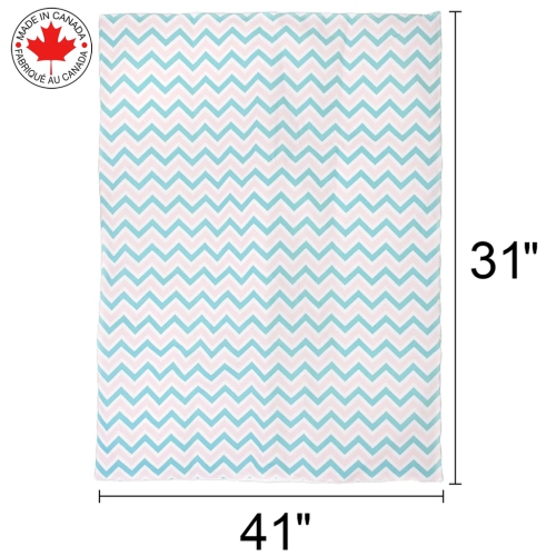 BEBELELO- BABY CRIB BEDDING 4 PIECE TURQUOISE AND PINK BABY WITH A ZIGZAG PATTERN