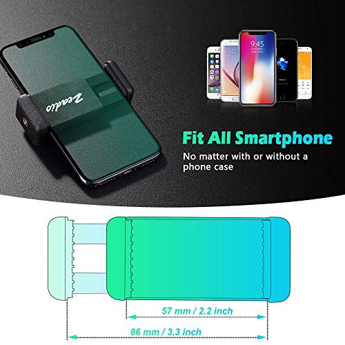 Zeadio Smartphone Tripod Mount, Cell Phone Holder Adapter, Selfie Stick Monopod Adjustable Clamp for iPhone, Samsung,