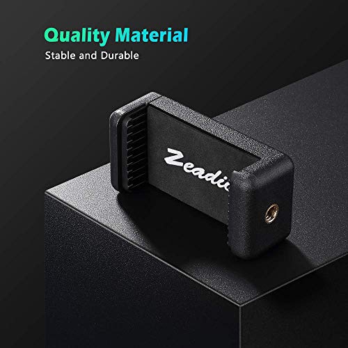 Zeadio Smartphone Tripod Mount, Cell Phone Holder Adapter, Selfie Stick Monopod Adjustable Clamp for iPhone, Samsung,