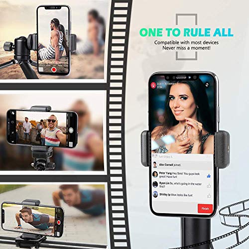 Zeadio Smartphone Tripod Mount, Cell Phone Holder Adapter, Selfie Stick Monopod Adjustable Clamp for iPhone, Samsung,