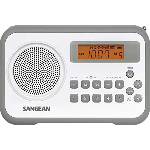 Sangean PR-D18GR AM/FM/Clock Portable Digital Radio with Protective Bumper