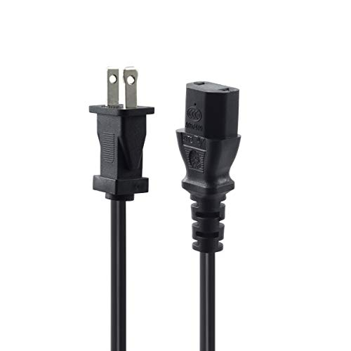 VSEER Gaming Power Cable 2 Prong Power Cord - for Xbox One Original, Xbox 360, Playstation 3 & 4 Slim/Pro (6 Feet -