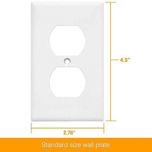 ENERLITES Duplex Wall Plates, Home Electrical Receptacle Outlet Cover, Size 1-Gang 4.50 Inches x 2.76 Inches,