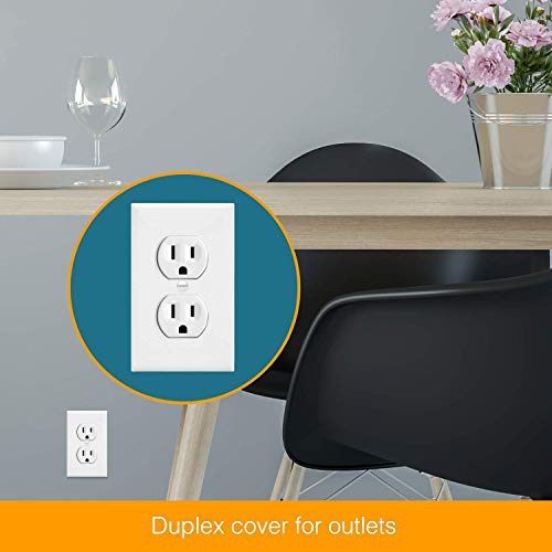 ENERLITES Duplex Wall Plates, Home Electrical Receptacle Outlet Cover, Size 1-Gang 4.50 Inches x 2.76 Inches,