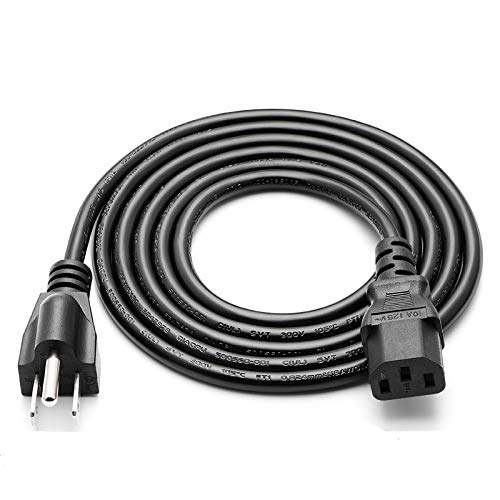 3 Prong Universal Power Cord Cable for Vizio Brother Epson Lenovo Personal Computer, PC Monitor, Bravia Smart TV,