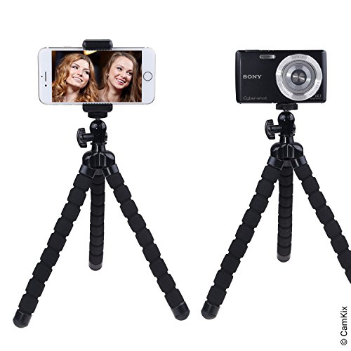 Flexible Cell Phone Tripod and Bluetooth Remote Control Camera Shutter - for iPhone, Samsung Galaxy and Many More -