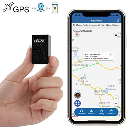 Mini GPS Tracker, dispositif GPS Hangang Sattélite aimants intégrés batterie longue durée anti-Thief Mini GPS en temps réel