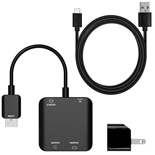 Fosmon UHD 4K HDMI to HDMI HDMI Audio Splitter with Pigtail HD Support 3D 1080p HDMI Audio Converter SPDIF Optical Toslink // 3.5MM Stereo Audio Extractor Converter