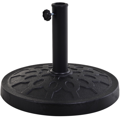 Outsunny 29 lbs Resin Round Patio Umbrella Stand Base Coated Pole Market Garden Umbrella Holder Parasol Holder Black