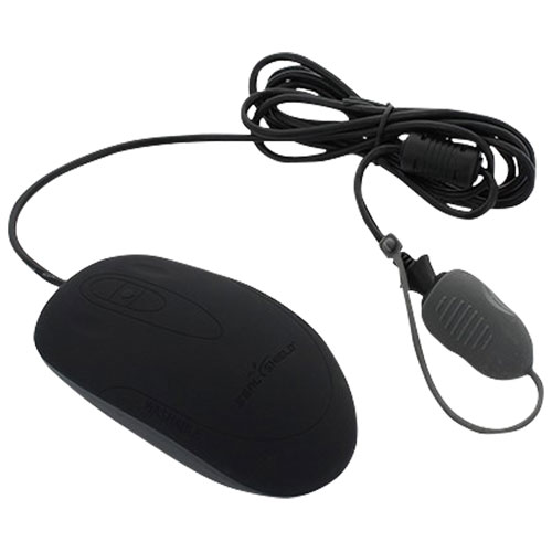 Seal Shield Silk Wired Optical Mouse - Black