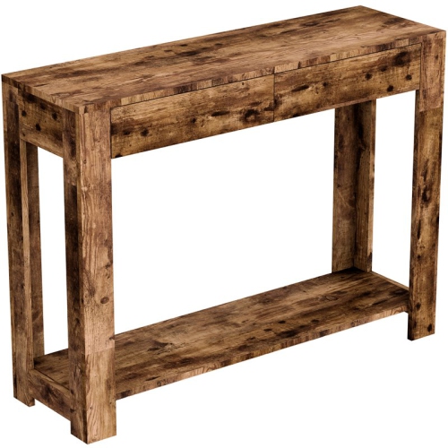 SAFDIE & CO.  Console Table 40L Reclaimed Wood 2 Drawers 1 Shelf In Brown Love this Table