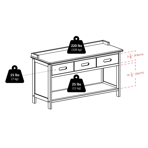 TarruBoutique Adriana 4-Pc Storage Bench with 3 Foldable Fabric Baskets, Walnut and Beige