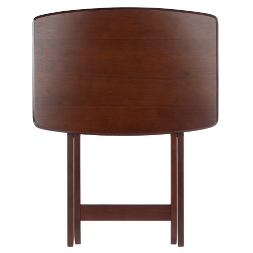 TarruBoutique Darryl 5-Pc Snack Table Set, Oversize, Walnut