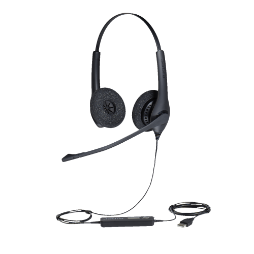 Jabra BIZ 1500 Duo On-Ear Noise Cancelling Headset with Mic - Black -