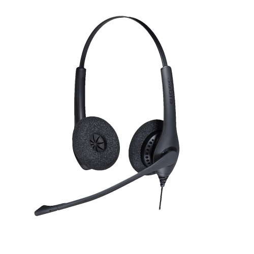 Jabra BIZ 1500 Duo On-Ear Noise Cancelling Headset with Mic - Black -