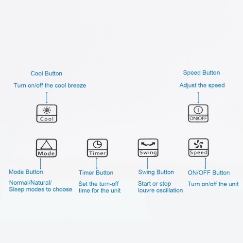 Ventilateur et humidificateur d'air mobile à évaporation avec filtre et télécommande