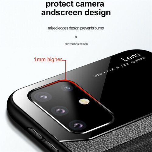 Leather case back cover Protective Cover Phone Case Glass Back Shell For Samsung Galaxy S20 PLUS