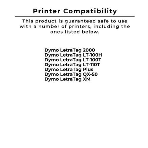 Cassette d’étiquettes compatible P-Touch de Zoomtoner pour imprimante portative - 1/2 po x 13 pi noir sur blanc