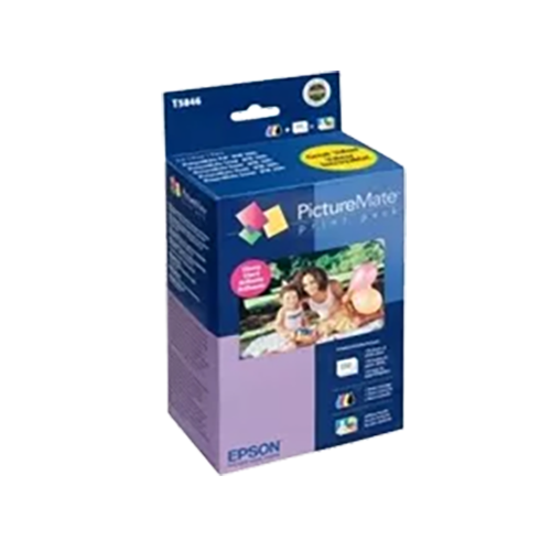 ~Brand New Original EPSON T5846 Ink / Inkjet Cartridge Plus PHOTO PAPER Set Black Cyan Yellow Magenta