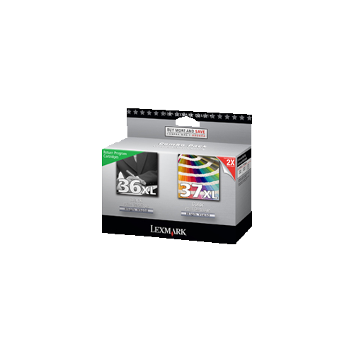 ~Brand – Cartouche d’encre originale 18C2170/18C2180 36XL/37XL DE LEXMARK, cartouche d’encre noire à haut rendement/jet d’encre, paquet combiné