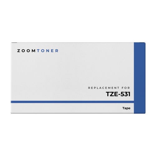 Zoomtoner Compatible BROTHER P-Touch Label Tape TZE-531 - 0.5" x 26' Black on Blue