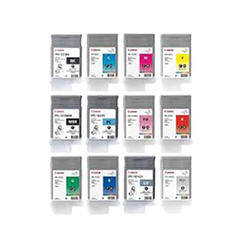 CANON  Pfi-101 Ink / Inkjet Cartridge Set Black Matte Black Cyan Magenta Yellow Gray Photo Gray Green B In Red