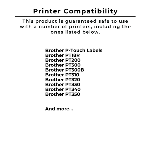 Zoomtoner Compatible BROTHER P-Touch Label Tape TZ-231 - 12mm Black on White