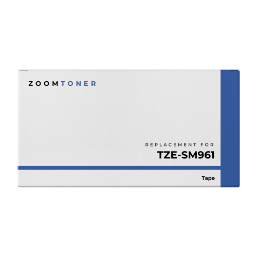 Zoomtoner Compatible BROTHER P-Touch Label Tape TZE-M961 - 1.4" x 26' Black on Silver