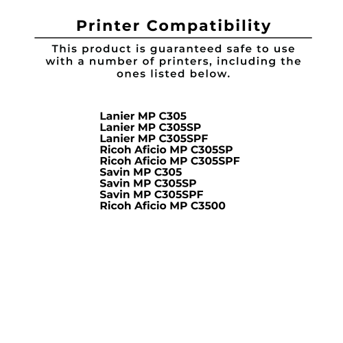 Zoomtoner Compatible RICOH MP-C305H Laser Toner Cartridge Set Black Cyan Magenta Yellow