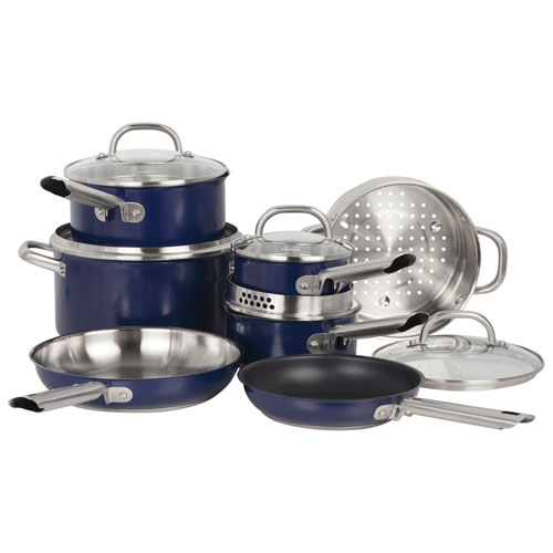 Cuisinart 12-Piece Stainless Steel Cookware Set - Blue