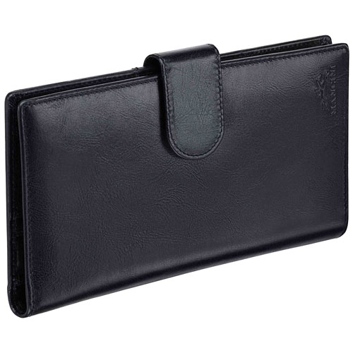 Mancini Casablanca RFID Genuine Leather Bi-fold Travel Wallet - Black