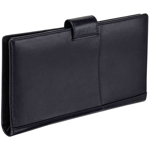 Mancini Casablanca RFID Genuine Leather Bi-fold Travel Wallet - Black