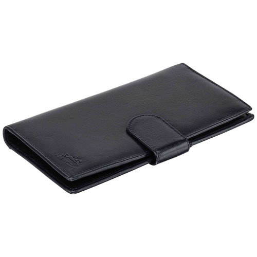 Mancini Casablanca RFID Genuine Leather Bi-fold Travel Wallet - Black