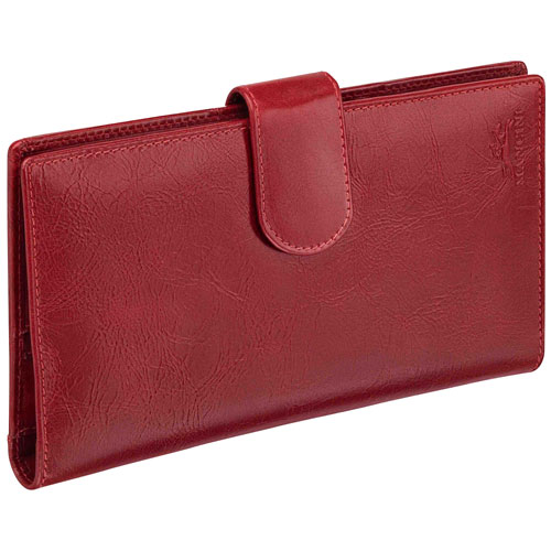 Mancini Casablanca RFID Genuine Leather Bi-fold Travel Wallet - Red