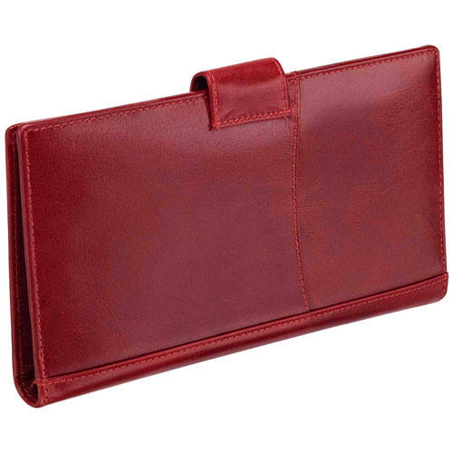 Mancini Casablanca RFID Genuine Leather Bi-fold Travel Wallet - Red