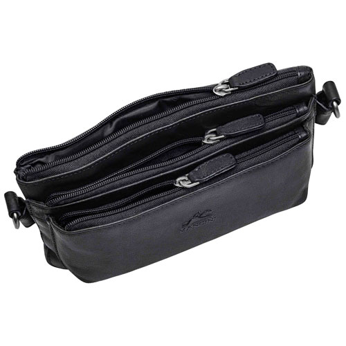 Mancini Buffalo Leather Waist Pack - Black