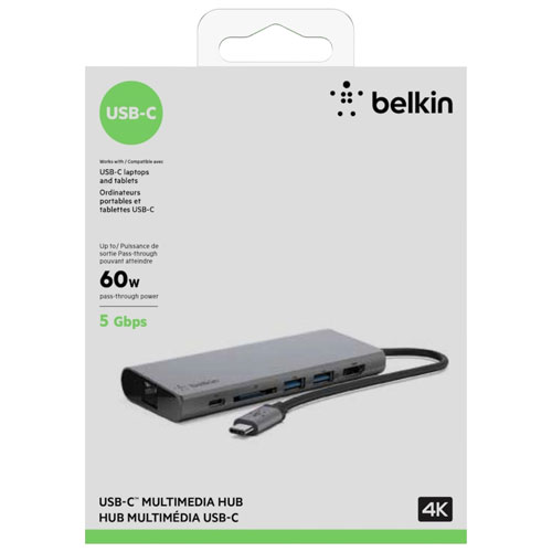 Belkin 5 Port Usb C Multimedia Hub F4u092btsgy Best Buy