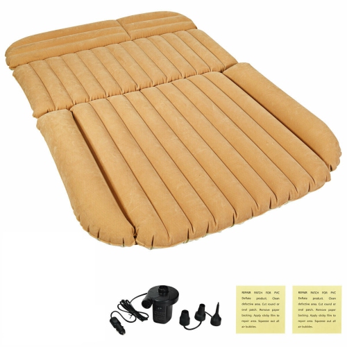 GYMAX  Inflatable Suv Air Backseat Mattress Flocking Travel Pad W/pump Camping Travel