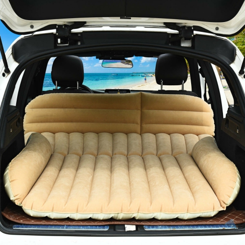 Gymax Inflatable SUV Air Backseat Mattress Flocking Travel Pad w/Pump Camping Travel