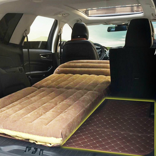 Gymax Inflatable SUV Air Backseat Mattress Flocking Travel Pad w/Pump Camping Travel