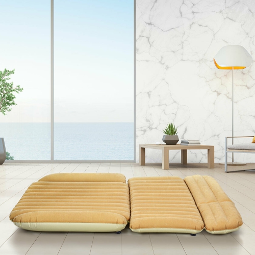 Gymax Inflatable SUV Air Backseat Mattress Flocking Travel Pad w/Pump Camping Travel