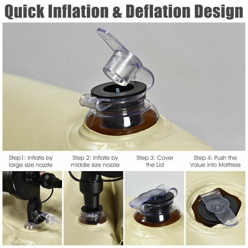 Gymax Inflatable SUV Air Backseat Mattress Flocking Travel Pad w/Pump Camping Travel