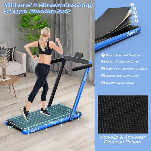 Gymax Motorized Treadmill Folding Under Desk Electric Treadmill