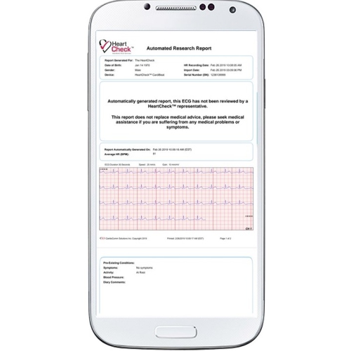 Moniteur de fréquence cardiaque personnel HeartCheck - CANADA - Autorisé par Santé Canada et la FDA - Pas de frais d'abonnement