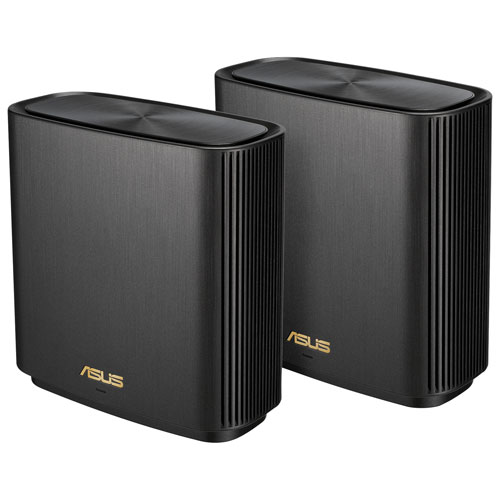 ASUS ZenWifi Wireless Wi-Fi 6 Tri-Band Router - 2 Pack - Charcoal