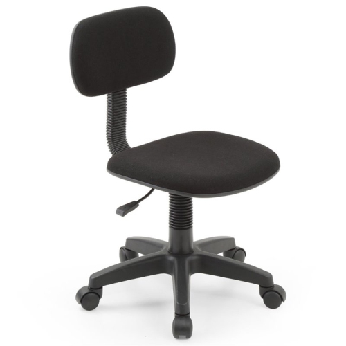 Hodedah Armless Adjustable Height Swivelling Kids Task Chair in Black Fabric