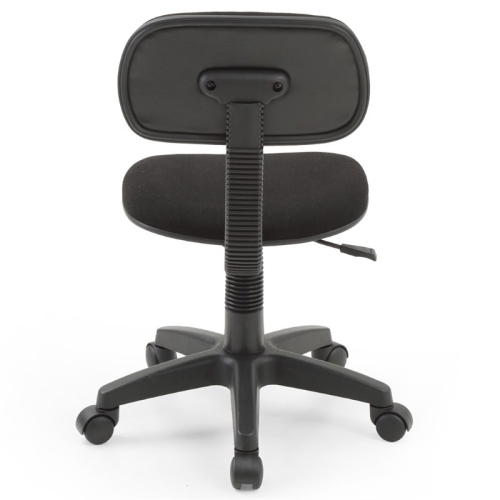 Hodedah Armless Adjustable Height Swivelling Kids Task Chair in Black Fabric